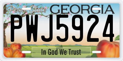 GA license plate PWJ5924