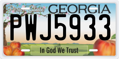 GA license plate PWJ5933