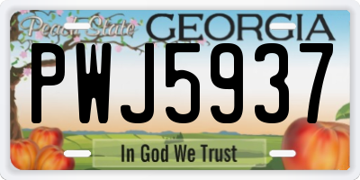 GA license plate PWJ5937