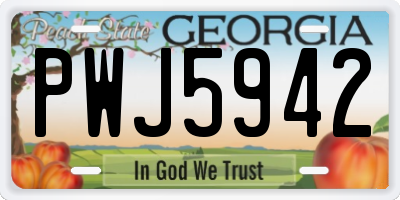 GA license plate PWJ5942