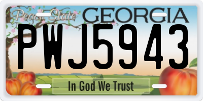 GA license plate PWJ5943