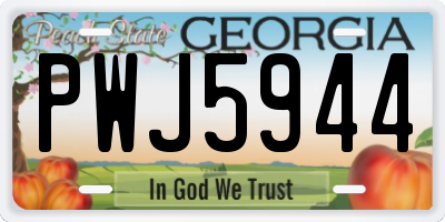 GA license plate PWJ5944