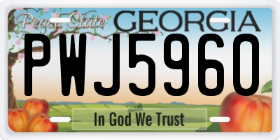 GA license plate PWJ5960