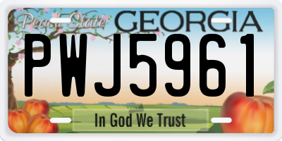 GA license plate PWJ5961