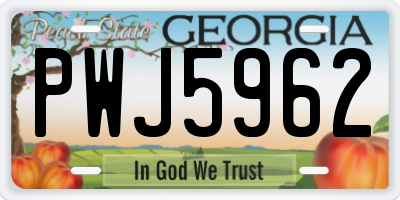 GA license plate PWJ5962
