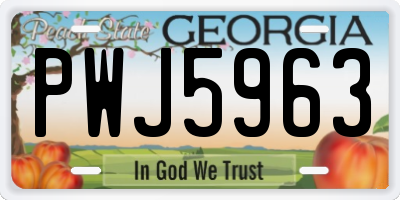 GA license plate PWJ5963