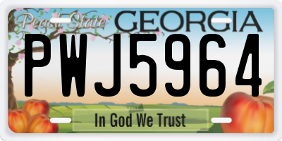 GA license plate PWJ5964