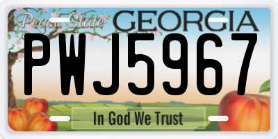 GA license plate PWJ5967