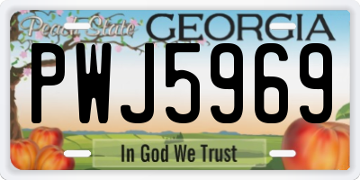 GA license plate PWJ5969