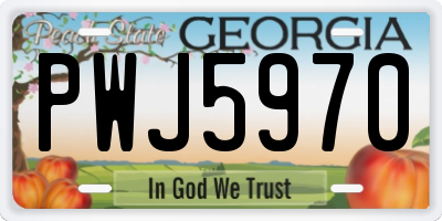GA license plate PWJ5970