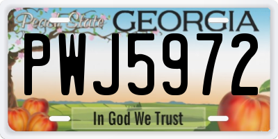 GA license plate PWJ5972
