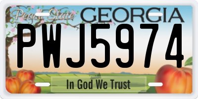 GA license plate PWJ5974
