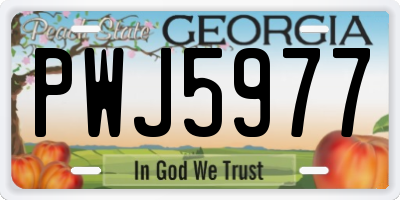 GA license plate PWJ5977