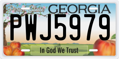 GA license plate PWJ5979
