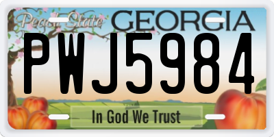 GA license plate PWJ5984