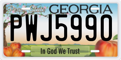 GA license plate PWJ5990