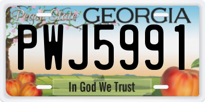 GA license plate PWJ5991