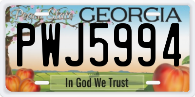 GA license plate PWJ5994