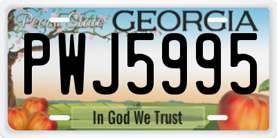 GA license plate PWJ5995