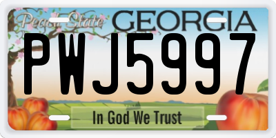 GA license plate PWJ5997