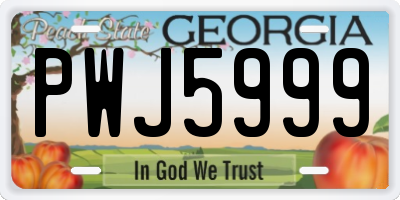 GA license plate PWJ5999