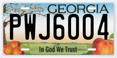 GA license plate PWJ6004
