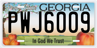 GA license plate PWJ6009