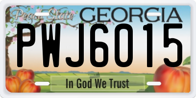 GA license plate PWJ6015