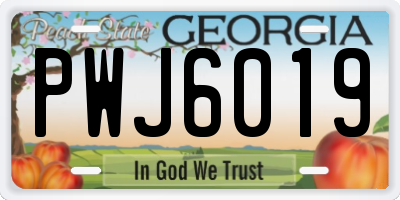 GA license plate PWJ6019