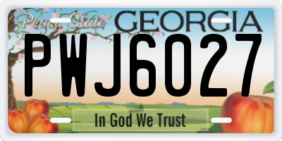 GA license plate PWJ6027