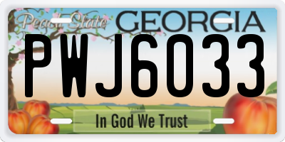 GA license plate PWJ6033