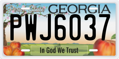GA license plate PWJ6037