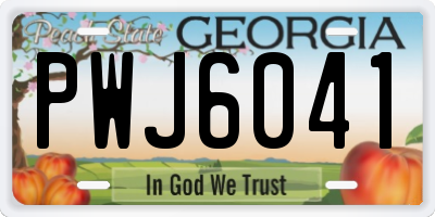 GA license plate PWJ6041