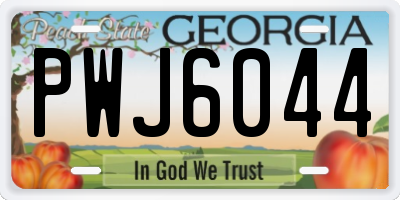 GA license plate PWJ6044