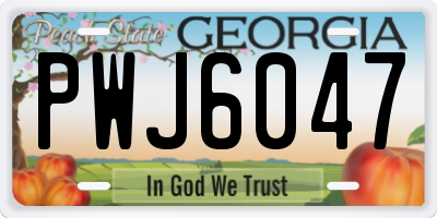GA license plate PWJ6047