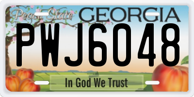GA license plate PWJ6048
