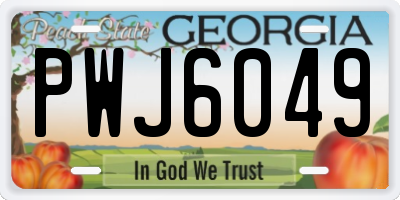 GA license plate PWJ6049