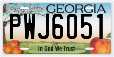 GA license plate PWJ6051