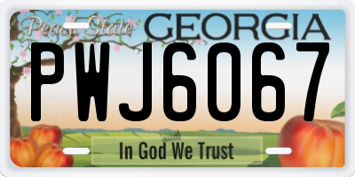 GA license plate PWJ6067