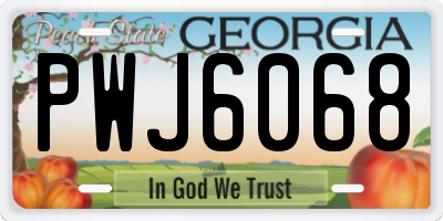 GA license plate PWJ6068