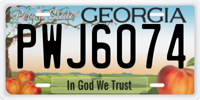 GA license plate PWJ6074
