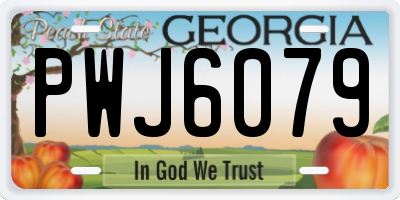 GA license plate PWJ6079
