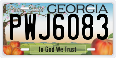 GA license plate PWJ6083