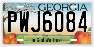 GA license plate PWJ6084