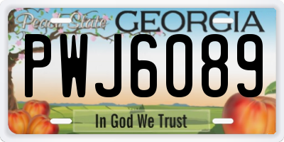 GA license plate PWJ6089