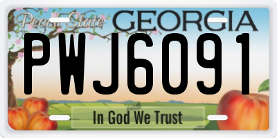 GA license plate PWJ6091