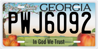 GA license plate PWJ6092