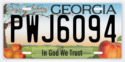 GA license plate PWJ6094