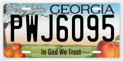GA license plate PWJ6095