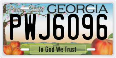 GA license plate PWJ6096